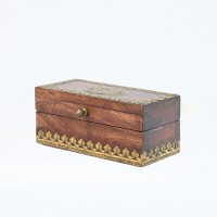 Elegant Wooden Trinket Box with Brass Work 