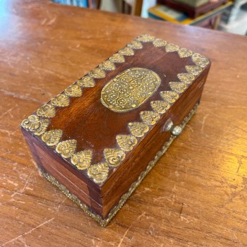 Elegant Wooden Trinket Box with Brass Work 