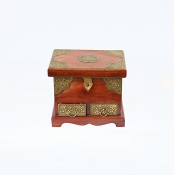 Mini Wooden Trunk / Organizer with Brass Hand Work