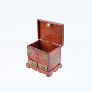 Mini Wooden Trunk / Organizer with Brass Hand Work