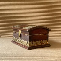 Elegant Wooden Organizer with Brass Work - Small