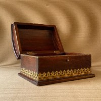 Elegant Wooden Organizer with Brass Work - Medium