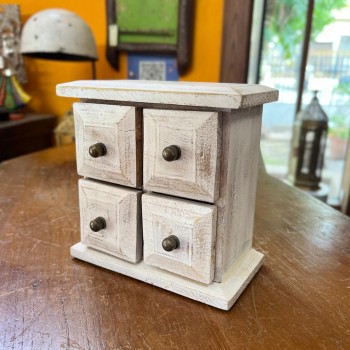 White Distressed Mini Chest of Drawers