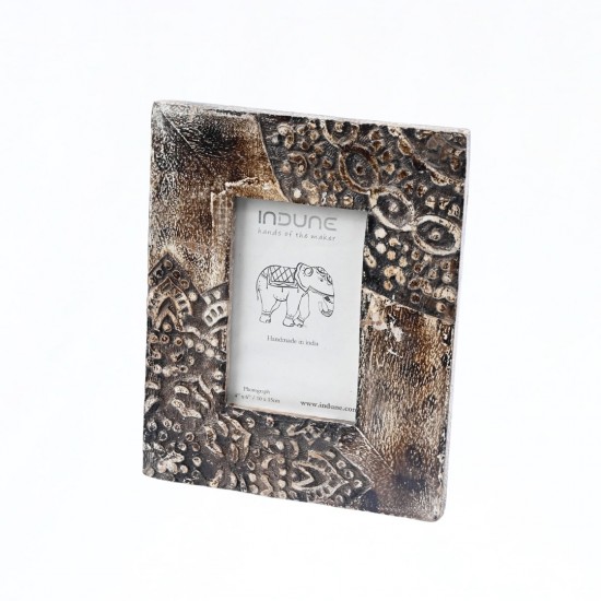 White Distressed Hand Carved Wooden Photo Frames