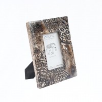 White Distressed Hand Carved Wooden Photo Frames