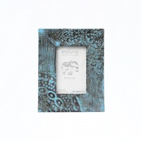 Blue Distressed Hand Carved Wooden Photo Frames