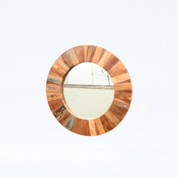 Reclaimed Round Wooden Mirror Frame 