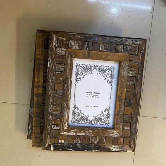 Reclaimed Wooden Square Block Panel Photo Frame