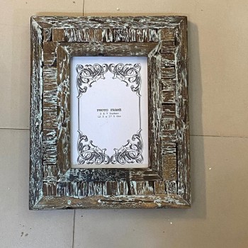 Distressed Sky Blue Wooden Photo Frame