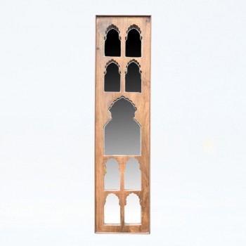 Timeless Wooden Mirror Frame with Nine Jharokha