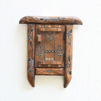 Vintage Wooden Old Window Shaped Wall Decor Piece 