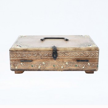 Elegant Wooden Office Box with Traditional Hand Work