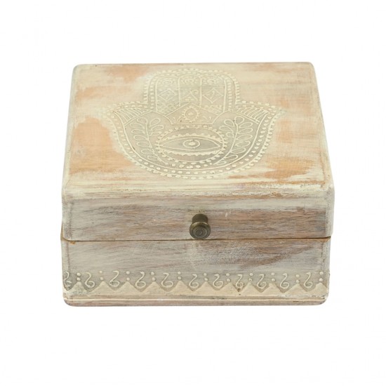 Distressed White Wooden Trinket Box