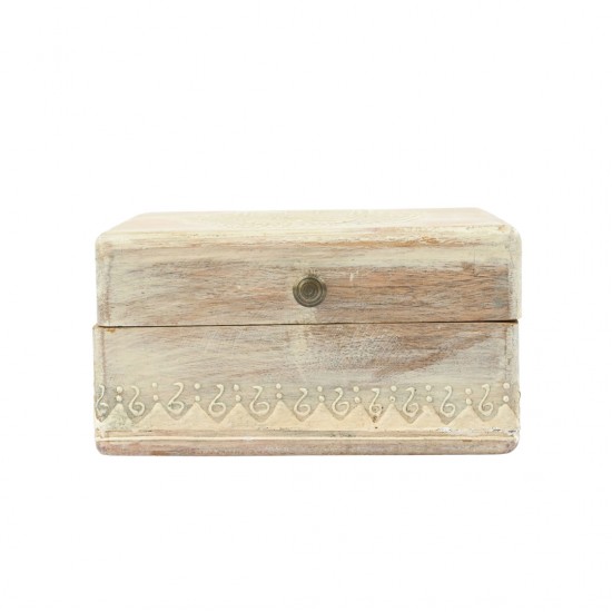 Distressed White Wooden Trinket Box