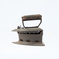 Timeless Vintage Iron with Wooden Handle