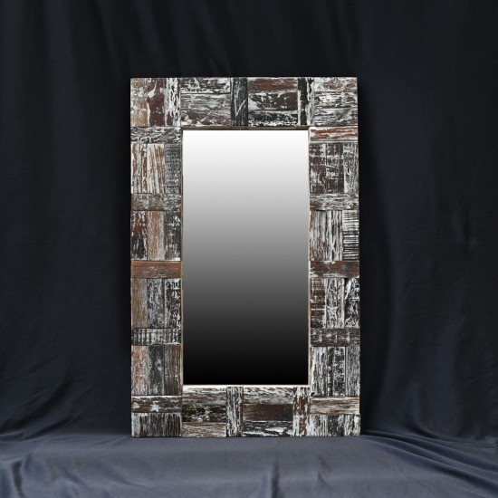 Reclaimed Wooden Distressed Mirror Frame