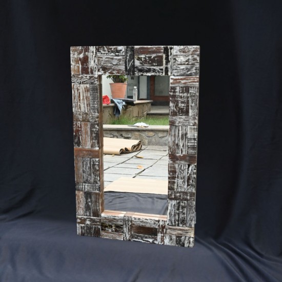 Reclaimed Wooden Distressed Mirror Frame