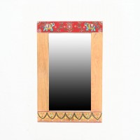 Traditional Hand painted Elephant Border Wooden Mirror Frame