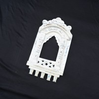 Traditional Wooden White Jharokha With the Tinch of Blue - 16"