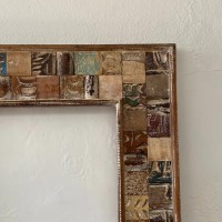 Reclaimed Wood Mosaic Mirror Frame