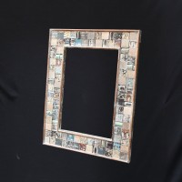 Reclaimed Wood Mosaic Mirror Frame