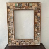 Reclaimed Wood Mosaic Mirror Frame