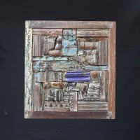 Wooden Antique Reclaimed Mosaic Panel