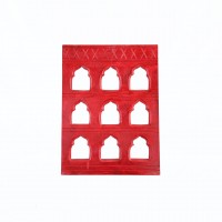 Traditonal nine window frame - Distressed Red