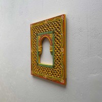 Hand Painted Jharokha - Yellow