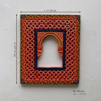 Hand Painted Jharokha - Orange