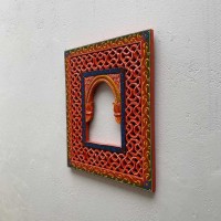 Hand Painted Jharokha - Orange