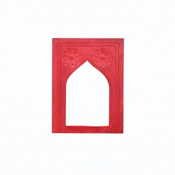 Traditonal Floral window frame - Red