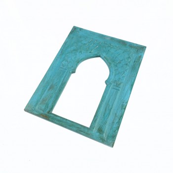 Traditonal zig zag carving window frame - Blue