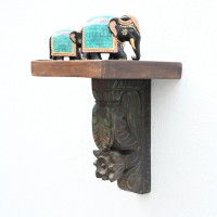 Timeless Wooden Hand Carved Wall Shelf 12"