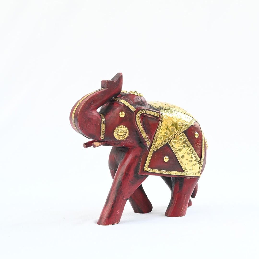 Elephant showpiece with traditional brass art work 