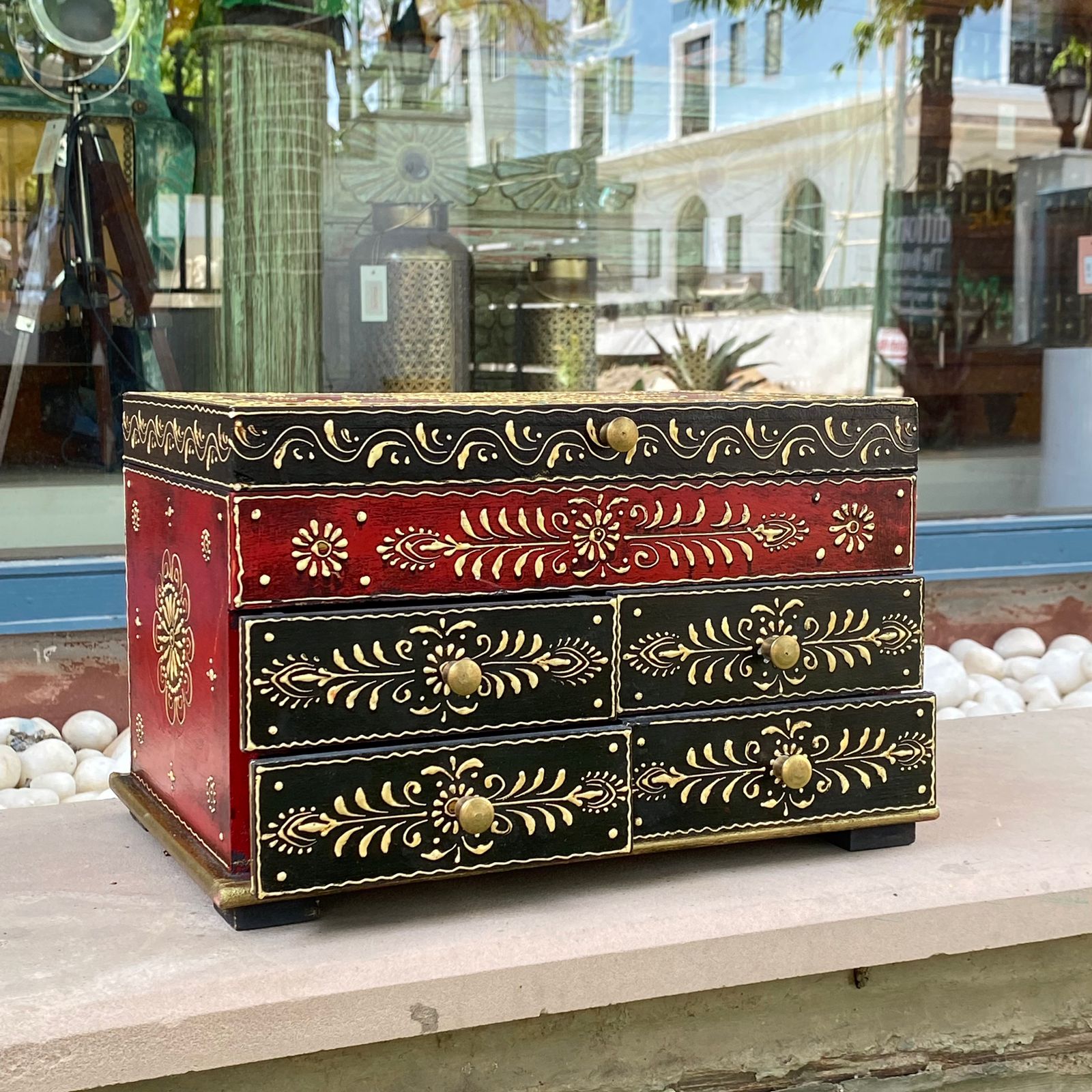 Hand painted jewellery box with Drawer