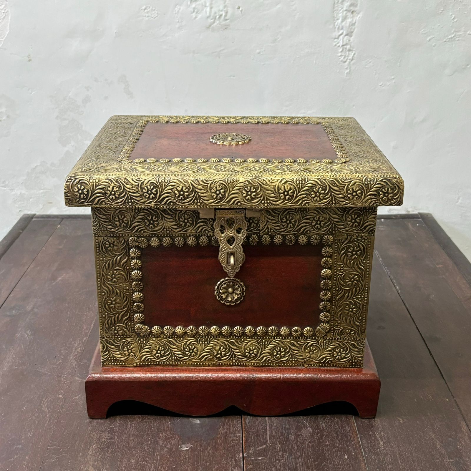 Fine Brass Art Wooden box and Organizer