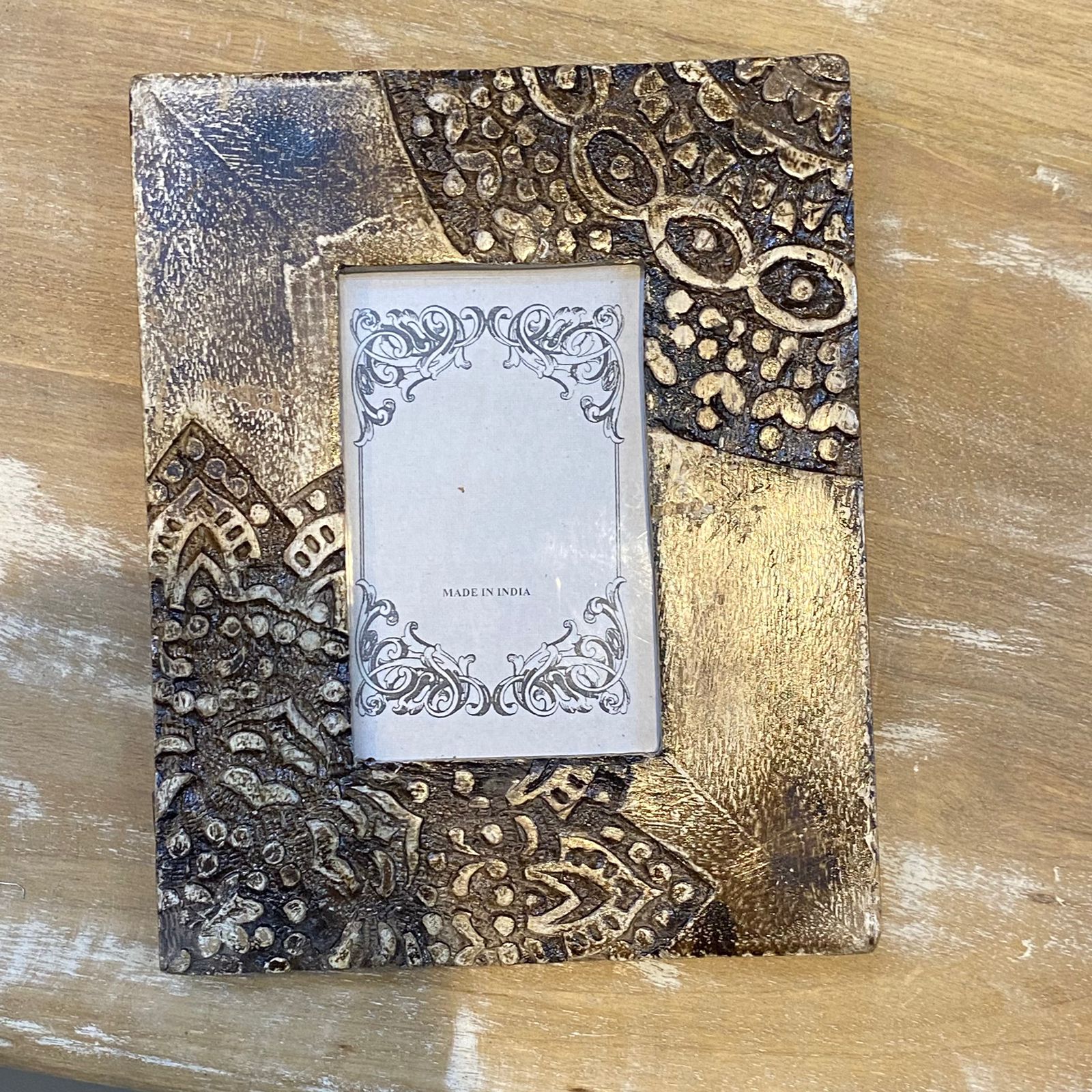 White Distressed Hand Carved Wooden Photo Frames