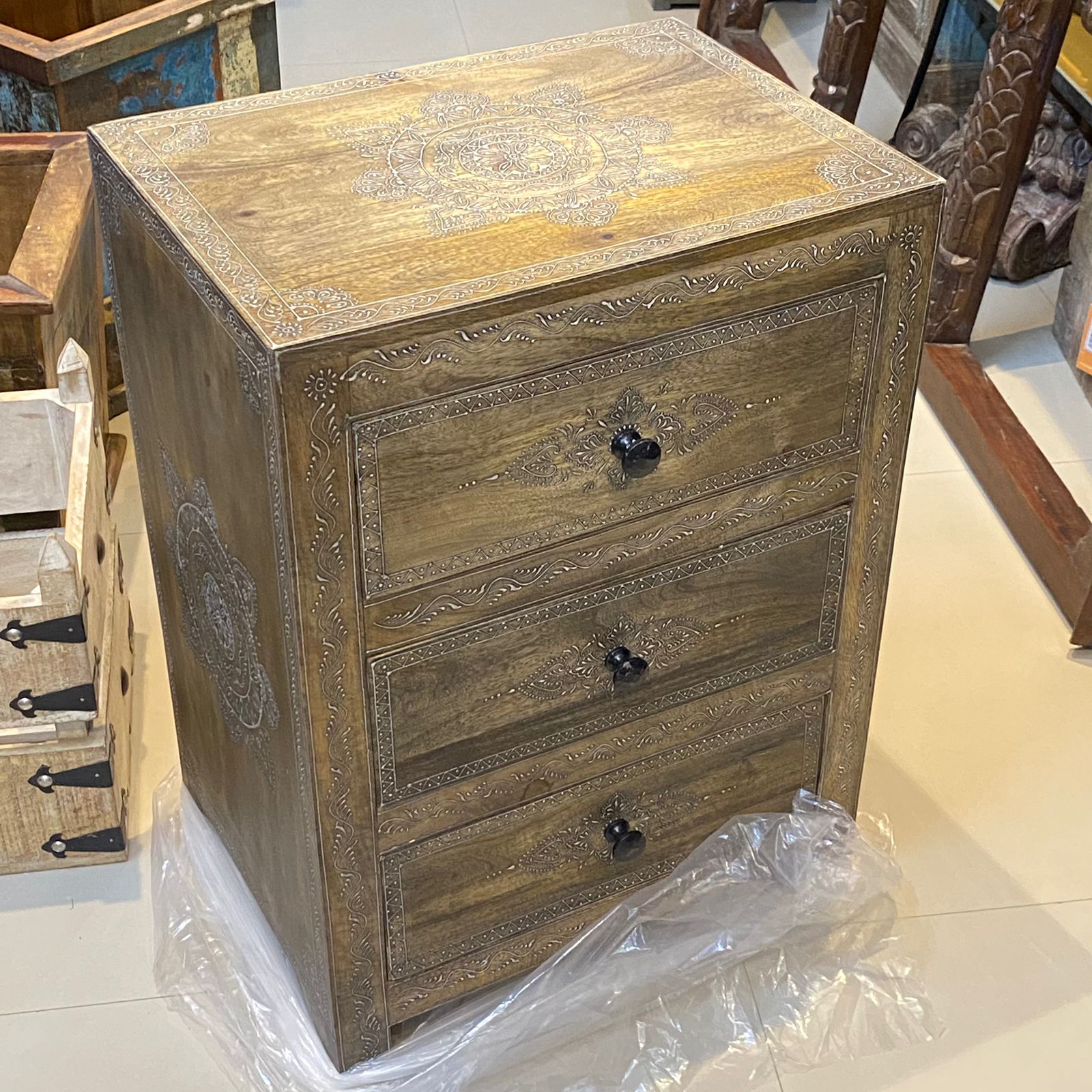 Vintage Hand Painted Wooden Chest of Drawers