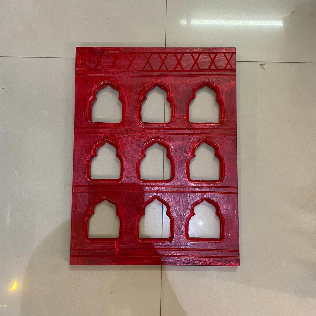 Traditonal nine window frame - Distressed Red